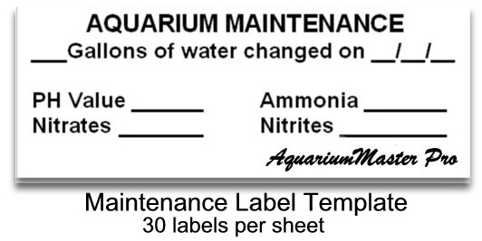 AquariumMaster Pro Maintenance Label (Template)